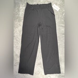 Athleta Trekkie High Rise Parachute Pant Size 12 Tall Black Wide Leg Zip Ankle